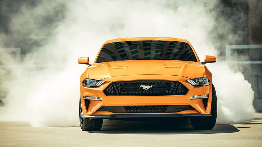 Ford Mustang Gt 2018 สีส้ม มัสเซิล รถ วอลล์เปเปอร์ HD