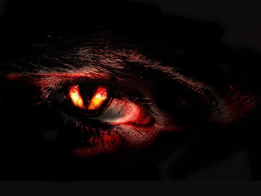 Mata Setan Latar Belakang Hitam, Mata Setan Wallpaper HD