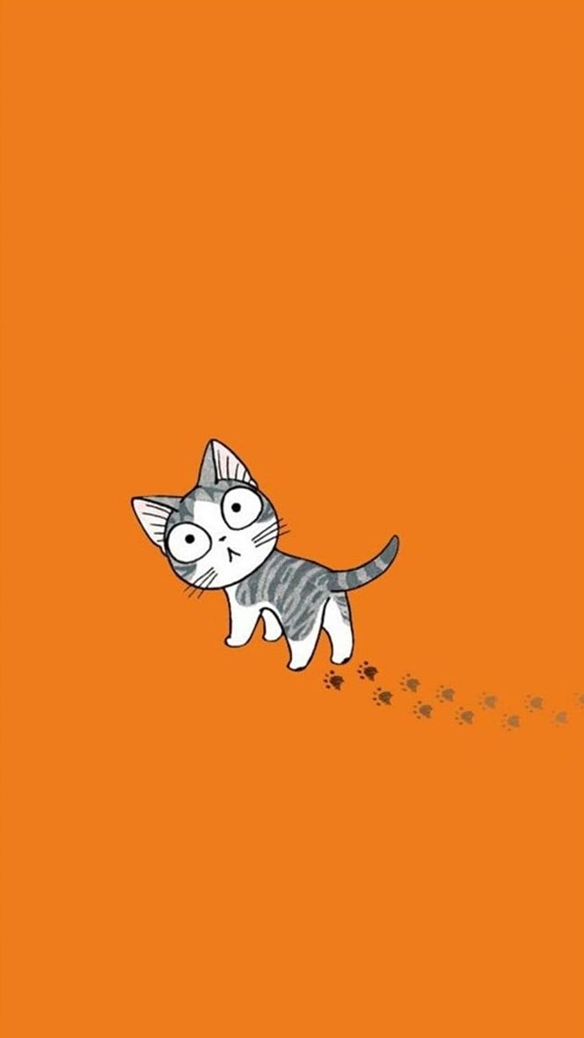 Mobile Cat - Android, iPhone, Smartphone - Purrfect Love. Katze, Cartoon, Tier HD-Handy-Hintergrundbild