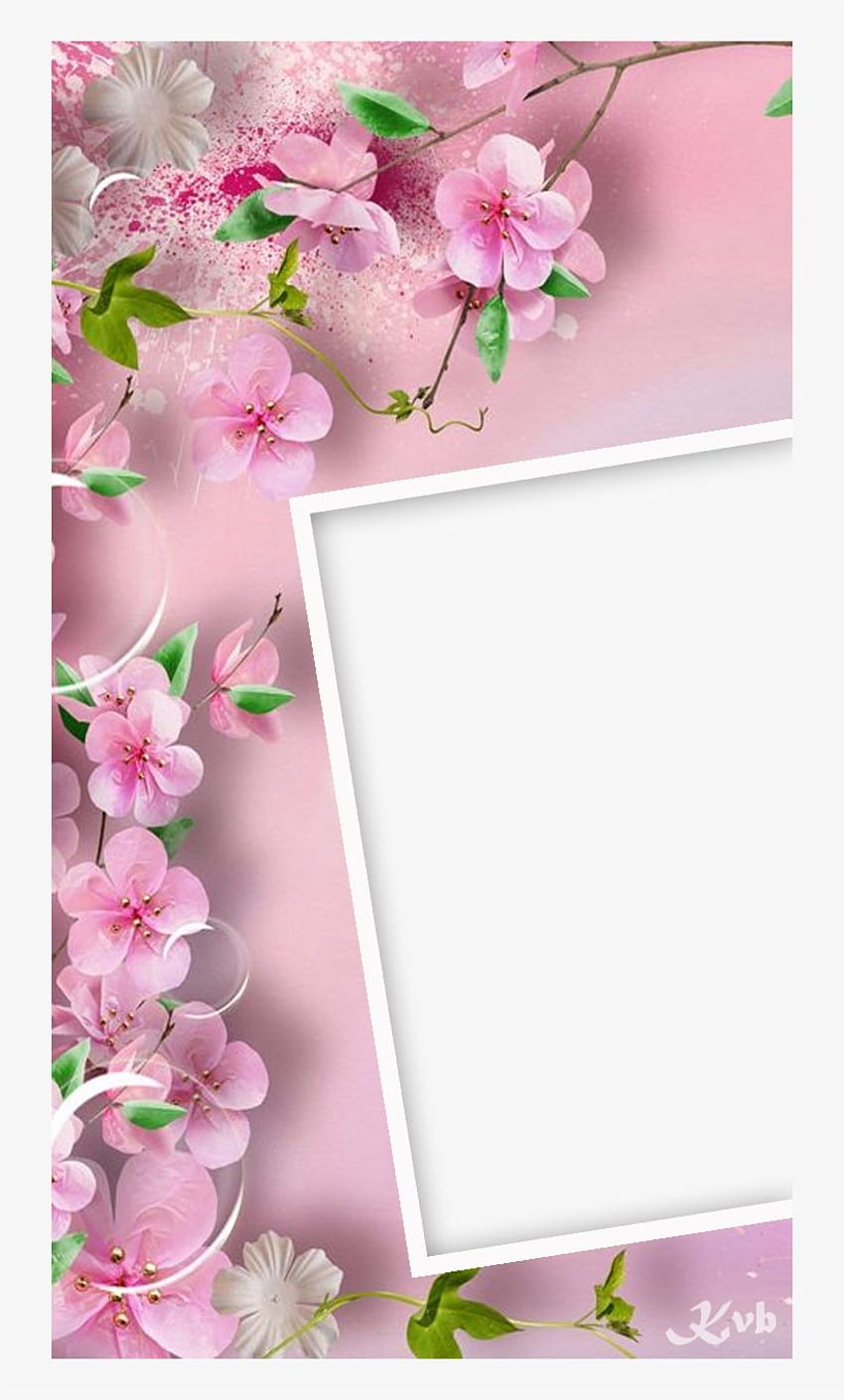 Marco de flor rosa - Flor de Android - PNG transparente fondo de pantalla del teléfono