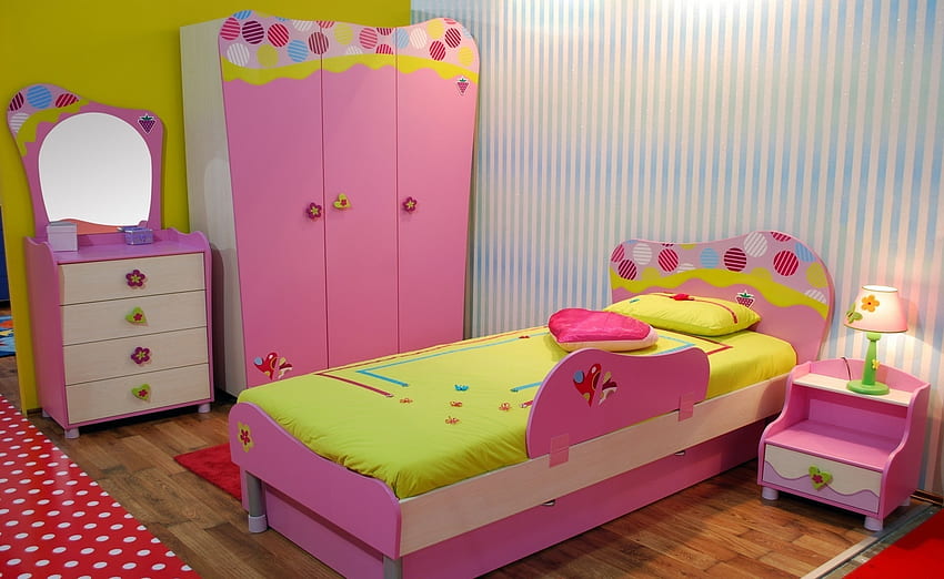 Children, Interior, , , Design, Lamp, Room, Pillow, Bed, Mirror, Nursery HD wallpaper