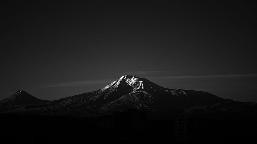 Fuji Mountain Black Black Estética . . ID, iPad estético preto papel de parede HD