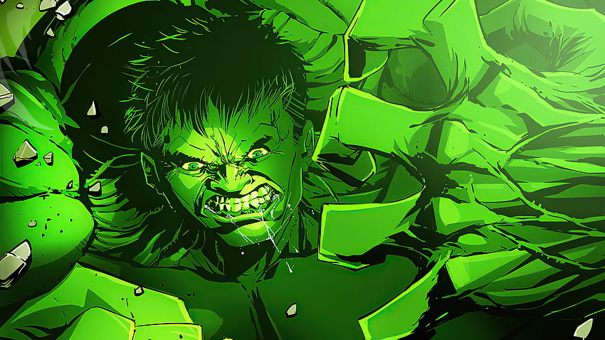 Grüner großer Hulk-Laptop voll, Hintergrund und kühles Grün HD-Hintergrundbild
