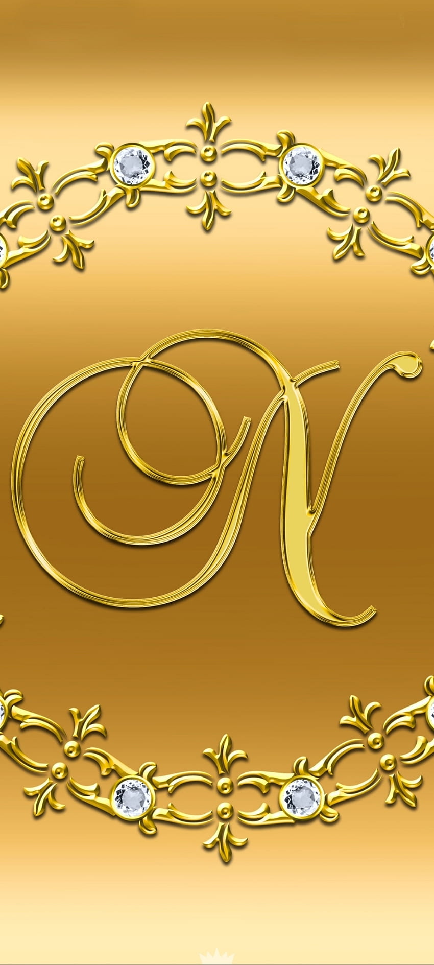 Letra N Oro, premium, lujo, Diamante, alfabeto fondo de pantalla del teléfono