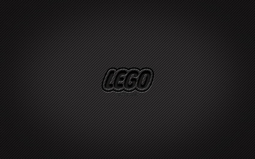 LEGO carbon logo, arte grunge, fundo de carbono, criativo, LEGO black logo, marcas, LEGO logo, LEGO papel de parede HD
