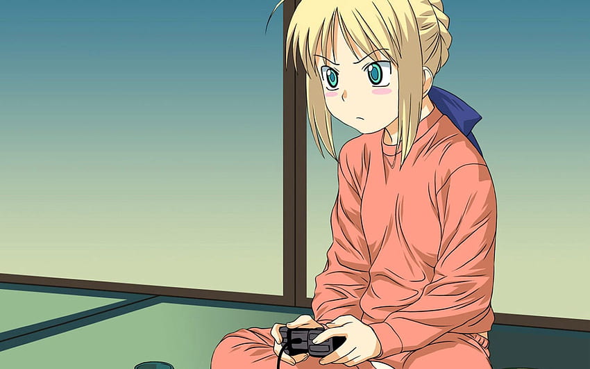 Anime, Girl, Room, Pajamas, Remote Controller, Desk, Pyjamas HD wallpaper