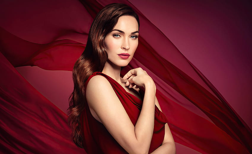 Megan Fox, red dress, 2020 HD wallpaper