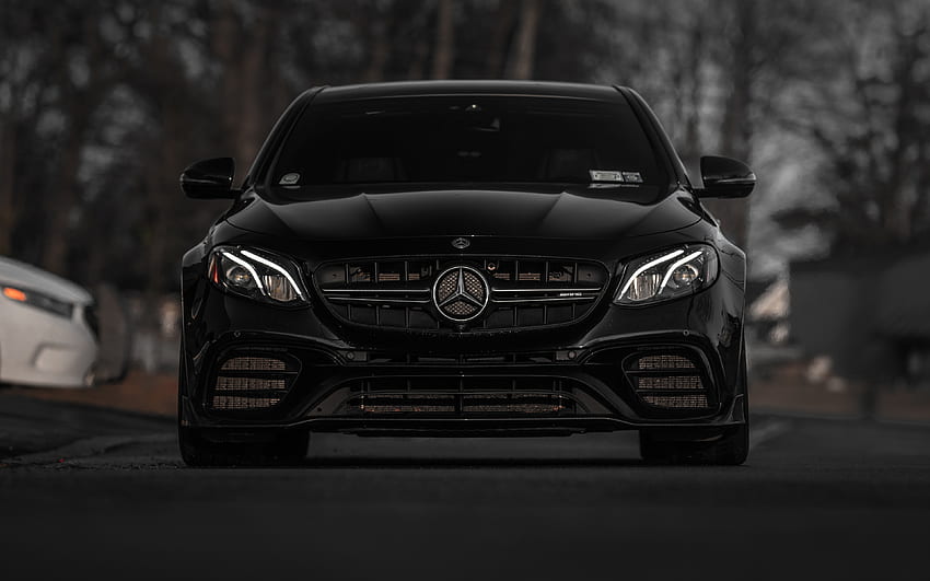 Mercedes-Benz E63 AMG, front view, exterior, black E63, W213, E63 tuning, German cars, Mercedes-Benz HD wallpaper