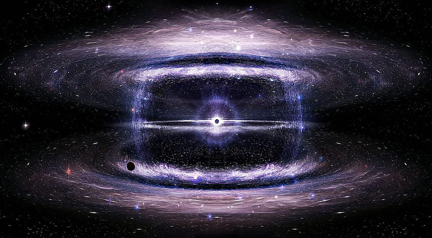 Universe, Stars, Circles, Black Hole HD wallpaper