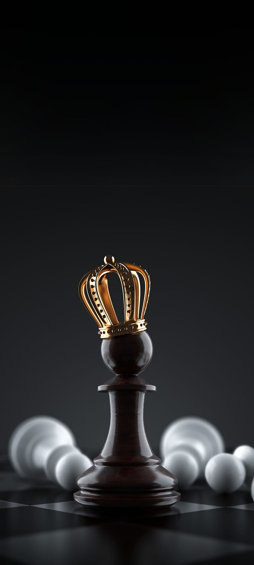 Black chess king, finial, glass, crown HD phone wallpaper