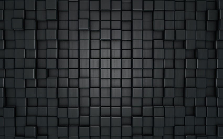 trama di cubi grigi, arte 3D, quadrati grigi Sfondo HD