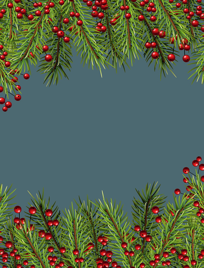 Christmas Holly Transparent Border PNG Frame HD phone wallpaper