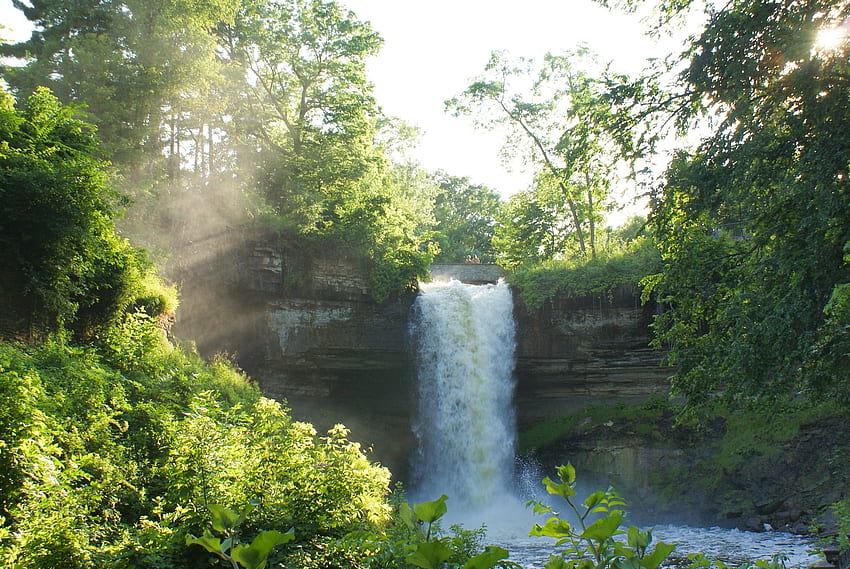 Natur, Bäume, Sommer, Wasserfall, Kaskade HD-Hintergrundbild