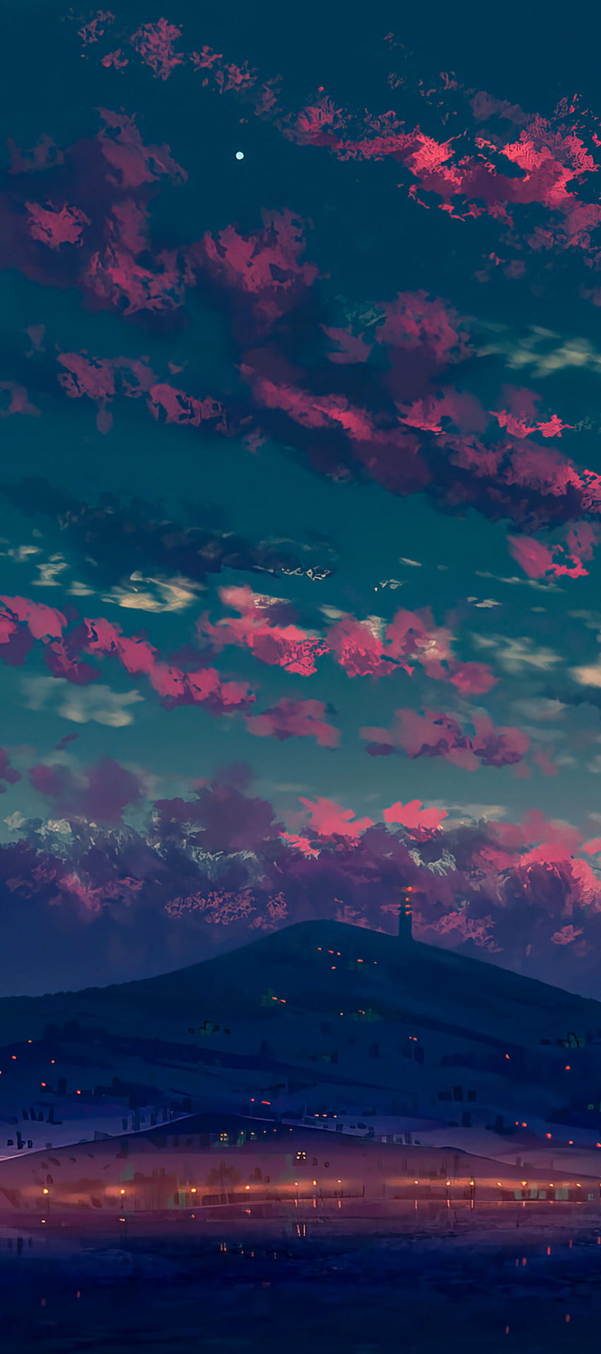 Art pic, atmosphere, cloud, rec, mood, sunset, vector, popular, vibes, anime, landscape HD phone wallpaper