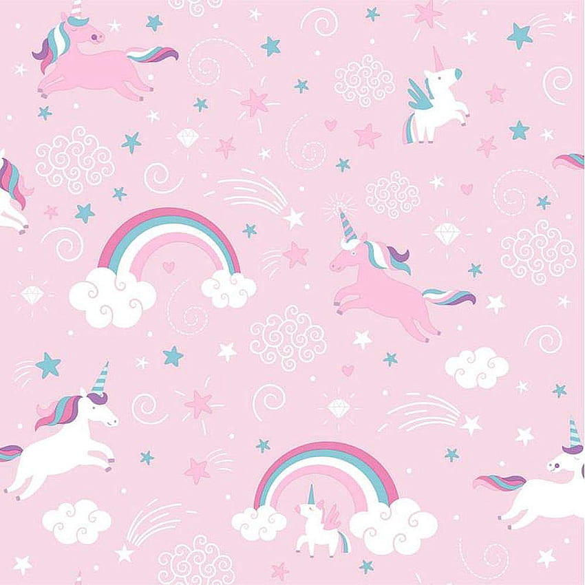 Pink Unicorn Girls Kids Girly Rainbow Fairytale Stars Clouds ugepa - Acquista online negli Emirati Arabi Uniti su Desertcart - 93776200, Unicorn Print Sfondo del telefono HD