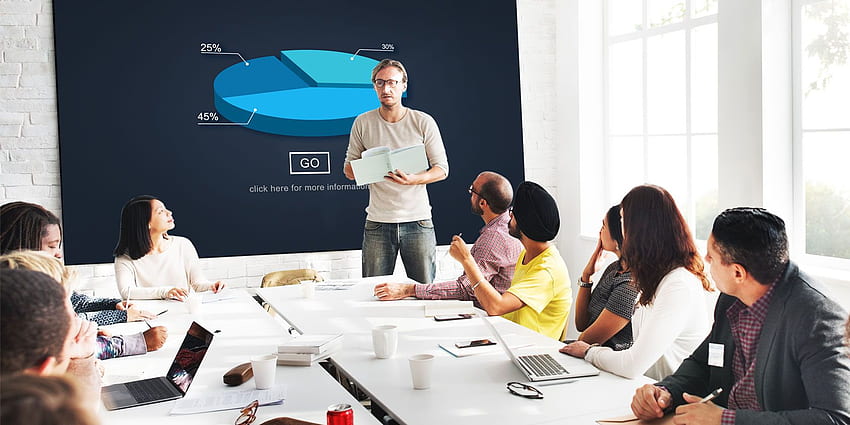 Plantillas útiles de PowerPoint para reuniones más eficientes, reuniones corporativas fondo de pantalla