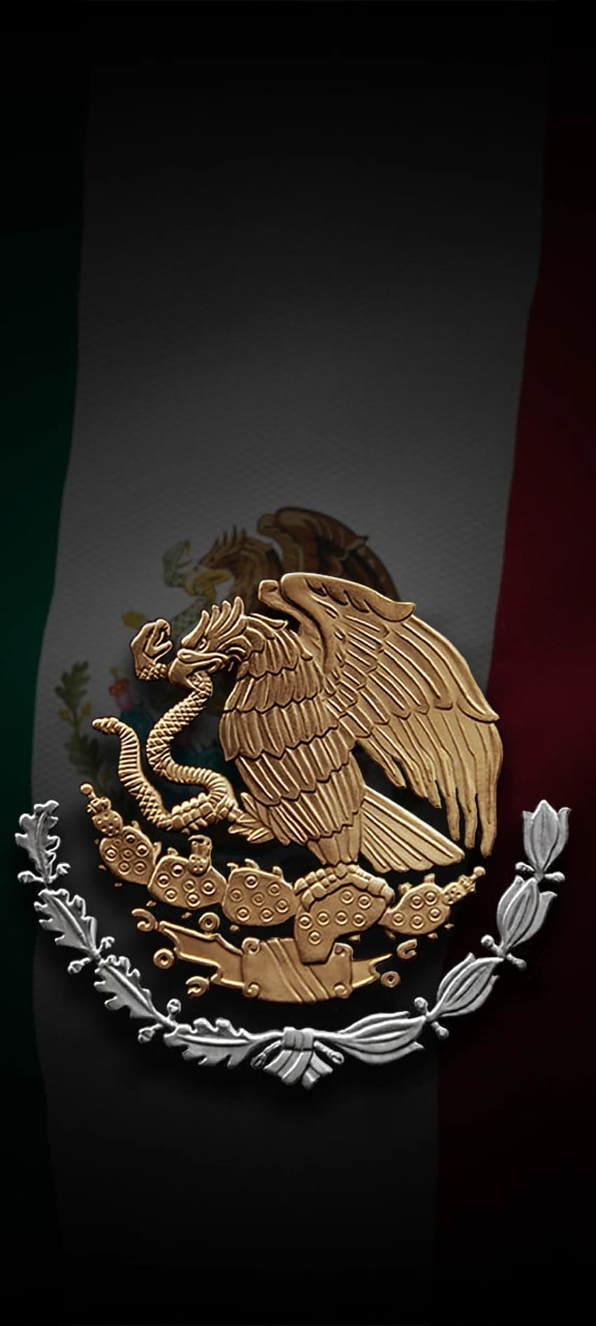 Golden Mexico Dark, artefacto, insignia, bandera, empresa, logotipo fondo de pantalla del teléfono