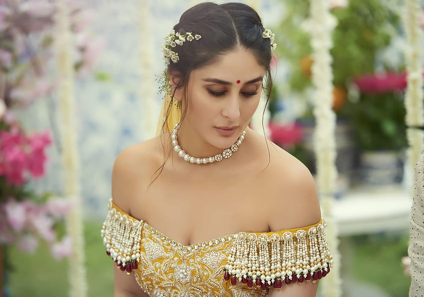 Kareena Kapoor, strój ślubny, pohukiwanie, 2018 Tapeta HD