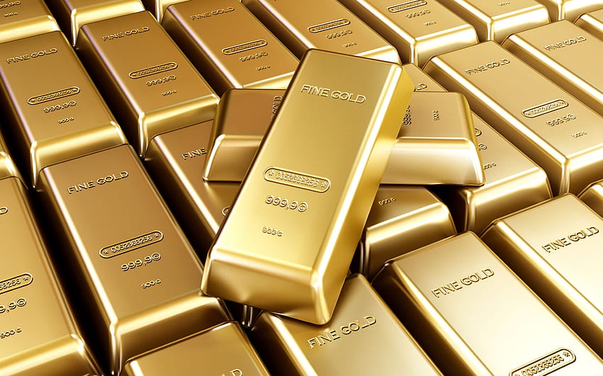 Gold Bars, Gold And Currency Reserves Concepts, 3D - Ingot - & Background HD wallpaper