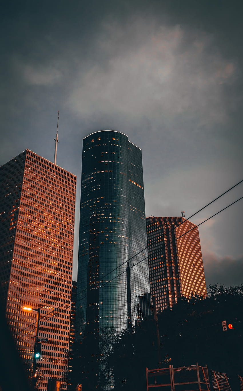 Houston Skyline, Downtown Houston Skyline HD phone wallpaper