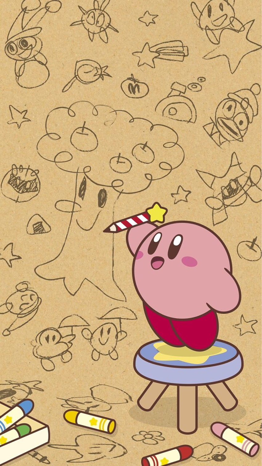 Nintendo's LINE Kirby phone HD phone wallpaper