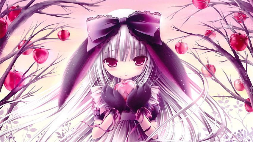 Anime-Mädchen mit Herz in der Hand , Anime HD-Hintergrundbild