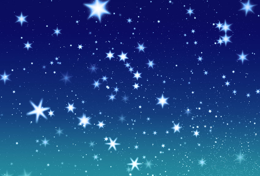 Звезди в небето, синьо небе и звезди HD тапет