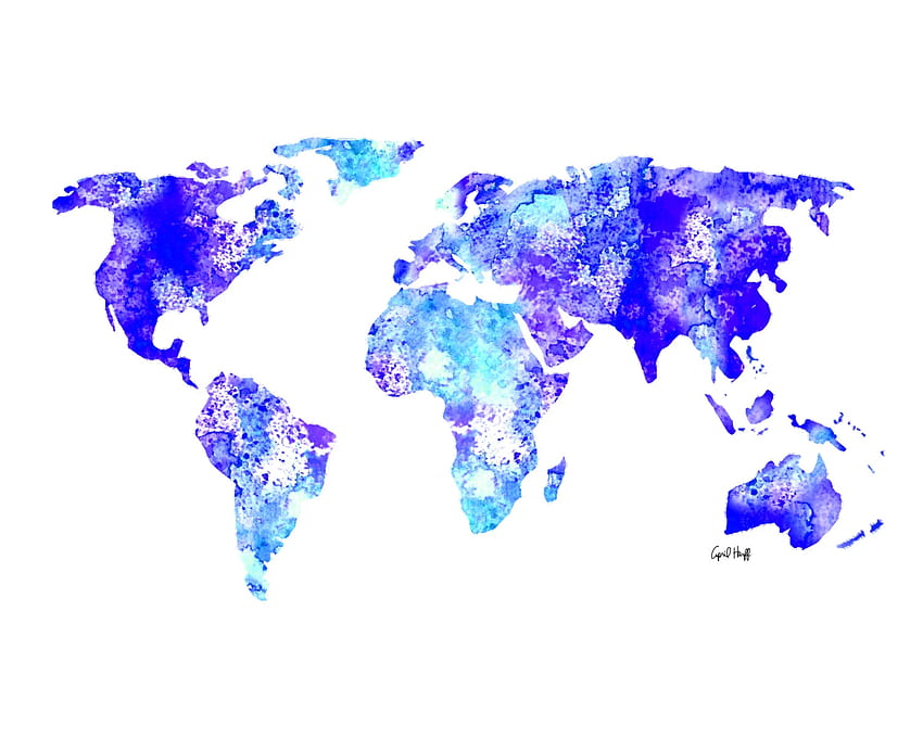 Aquarell-Weltkarte-Druck-Wandkunst-Malerei-Illustration [] für Ihr , Handy und Tablet. Erkunden Sie die Weltkarte. Alte Weltkarte, Karte für HD-Hintergrundbild