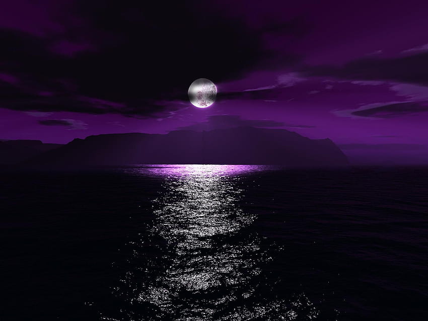 purple moon, Beautiful Purple Moon HD wallpaper