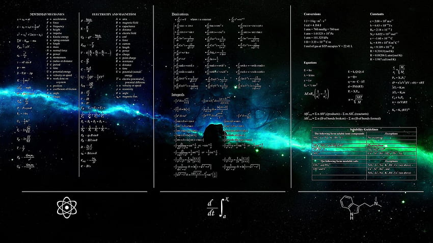 数学物理星雲宇宙星の背景、数学の方程式 高画質の壁紙