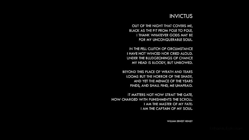 Invictus . iPhone , Invictus poem HD wallpaper | Pxfuel