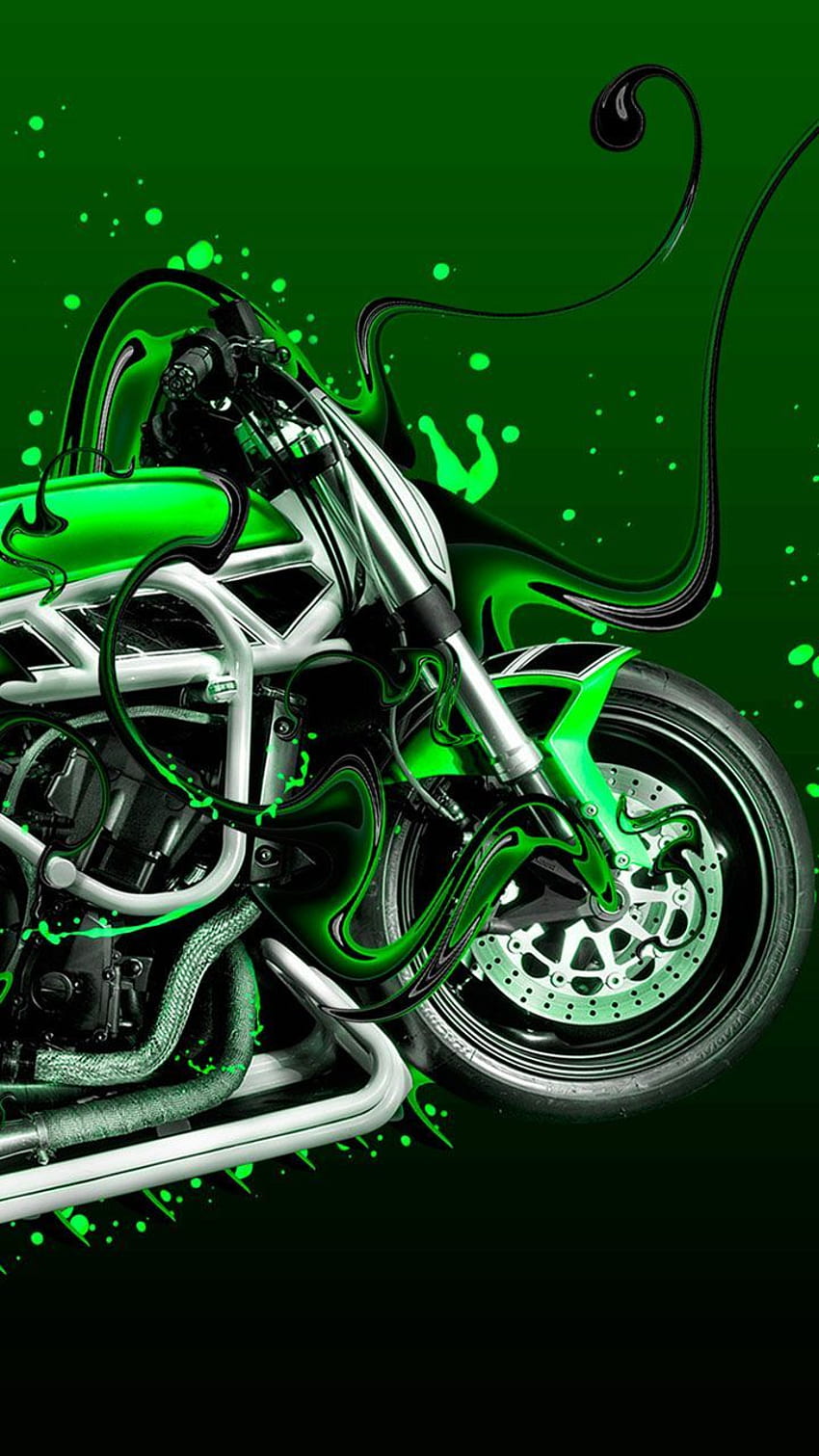 Любителите на мотоциклети Harley, това е за вас. Велосипедно изкуство със стил на улични графити. Супер мотор с хромирано покритие, бърз и яростен. HD тапет за телефон