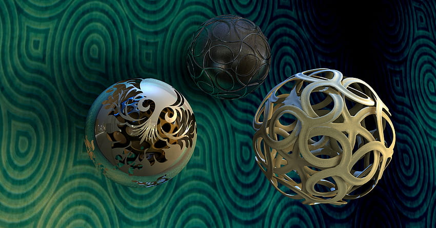 3D, Bentuk, Terbang, Bola, Menenun, Mengepang Wallpaper HD