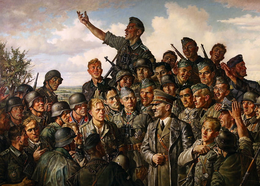 絵画, 兵士, モバイルの暗い背景, ナチス, アナーキー, 暗い, 軍の兵士 高画質の壁紙