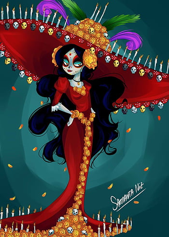 Woman with face paint La Calavera Catrina Day of the Dead Artist skull  computer Wallpaper head calavera png  PNGWing