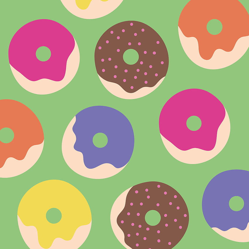 cute kawaii donuts pattern background 1934057 Vector Art at Vecteezy HD phone wallpaper