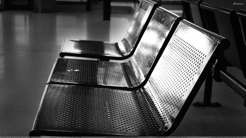 Black And White Chairs In Bank HD wallpaper