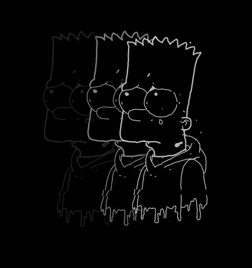 Bart Sad, black, lol, rap, simpson, simpsons, triste, xd, HD phone