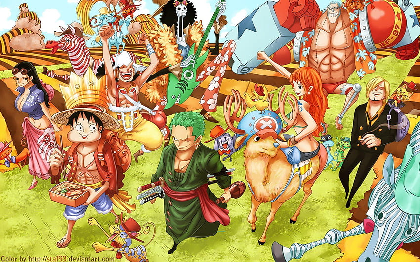 One Piece, Nico Robin, Roronoa Zoro, Usopp, Franky, Sanji, Monkey D. Luffy, Tony Tony Chopper, Brook, Nami, Straw Hat Pirates / and Mobile Background, Straw Hat Crew papel de parede HD