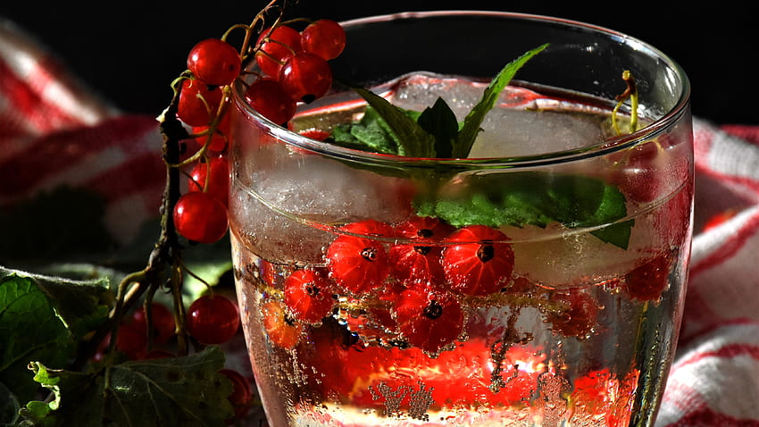 Berries, Mint, Glass, Cool, Bubbles HD wallpaper