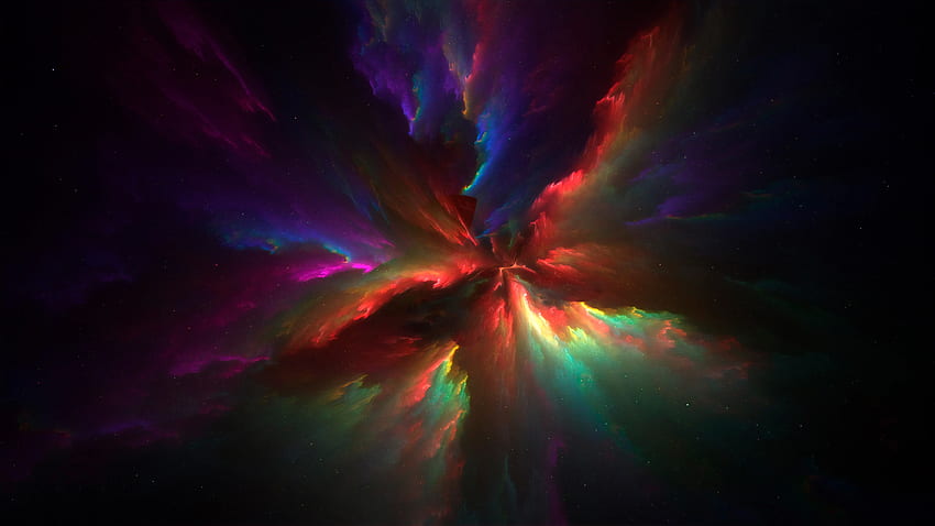 Colori dell'arcobaleno, Arte digitale, Universo, Nebulosa colorata, Galassia - Risoluzione:, Arcobaleno digitale Sfondo HD