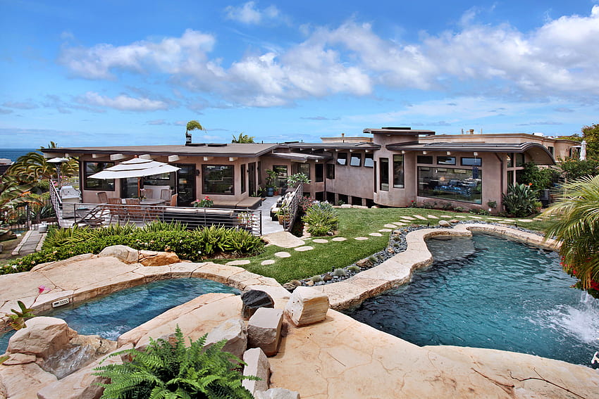Villa, Architektur, Haus, Schwimmbad, modern, Wasser, Herrenhaus, Zuhause HD-Hintergrundbild