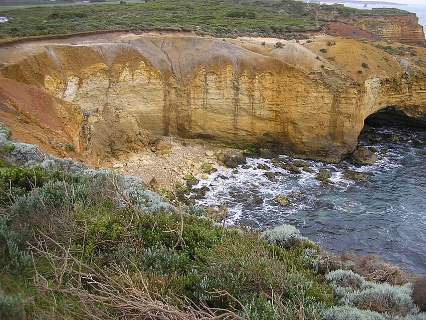 グレート オーシャン ロード - ビクトリア - オーストラリア、洞窟、崖、岩、海 高画質の壁紙