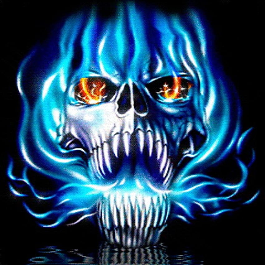 Blue Fire Skull Galleryneed Com - Skulls With HD phone wallpaper