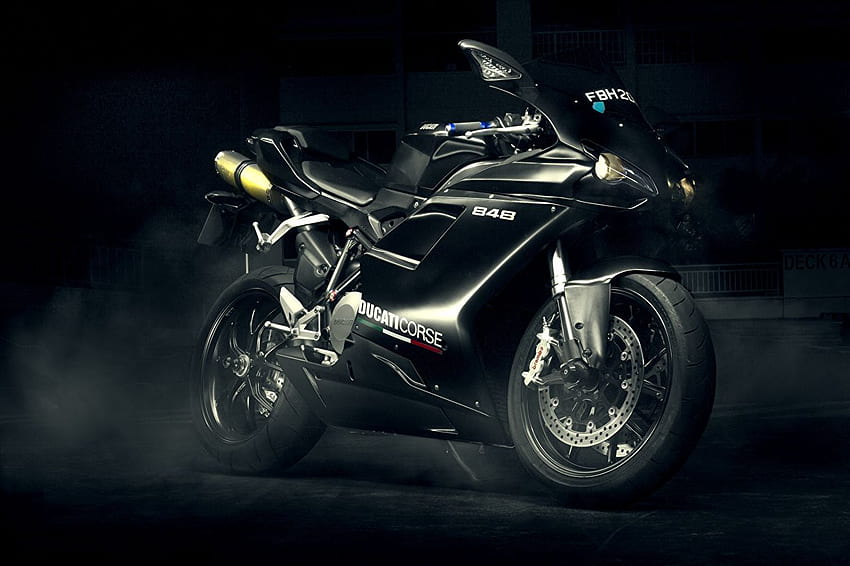 Черни мотоциклети Ducati 848 Evo HD тапет