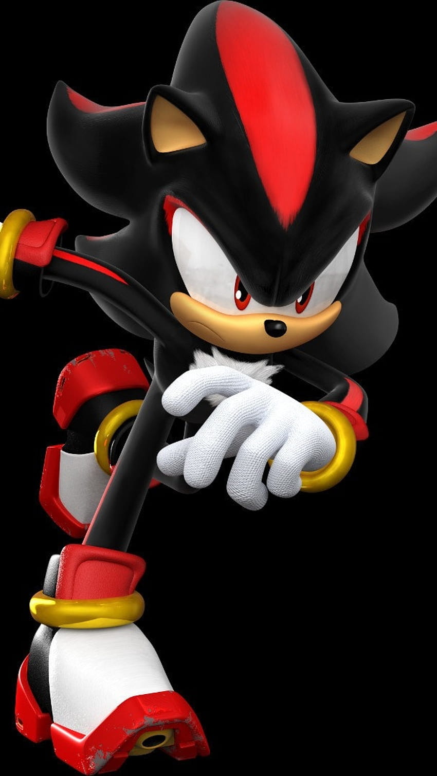 Shadow The Hedgehog, Running, Black Background HD phone wallpaper