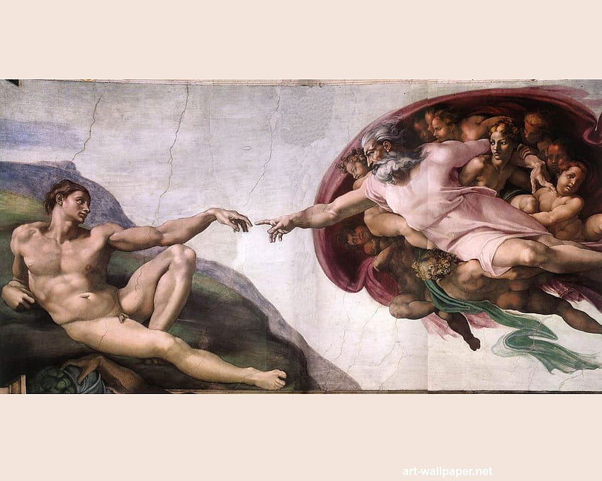 Michelangelo Buonarroti Dipinto - Creazione di, Creazione di Adamo Sfondo HD