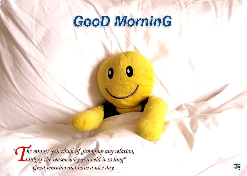 Добро утро Усмивка, бяло, легло, възглавница, сън HD тапет