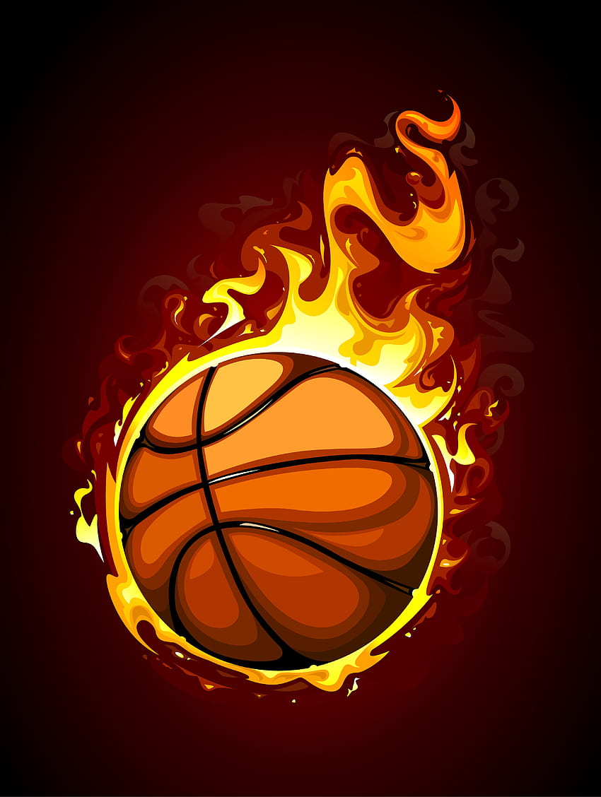 Burning basketball 375105 Vector Art at Vecteezy, Flaming Basketball HD phone wallpaper