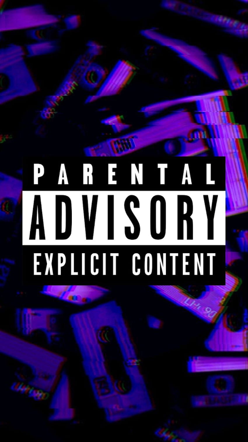 avis parental, texte, violet, motif, police - bisou, Parental Advisory Logo Fond d'écran de téléphone HD